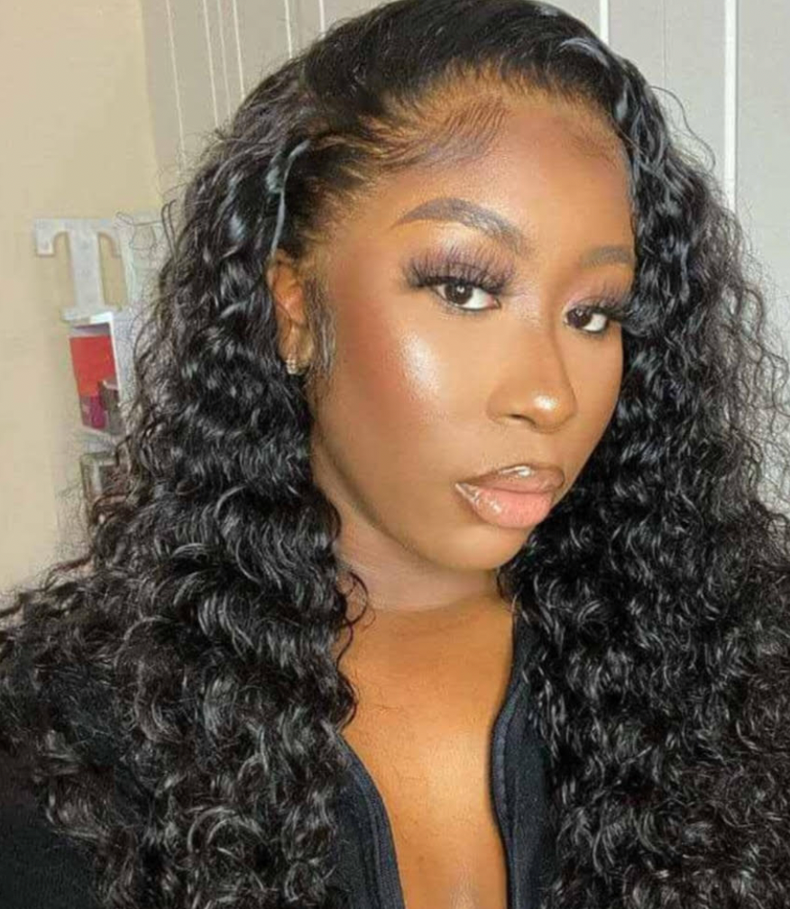 Deep wave human human hair Transparent/HD wigs