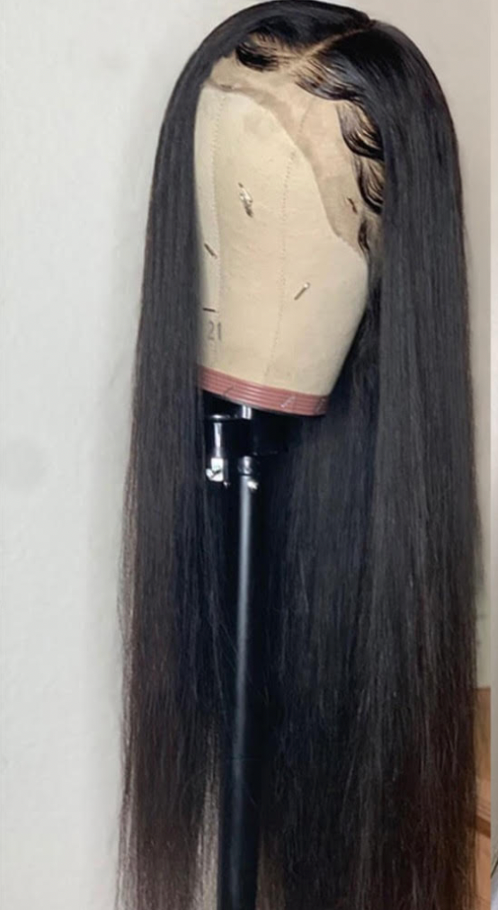 Straight human hair full lace wigs Transparent/HD