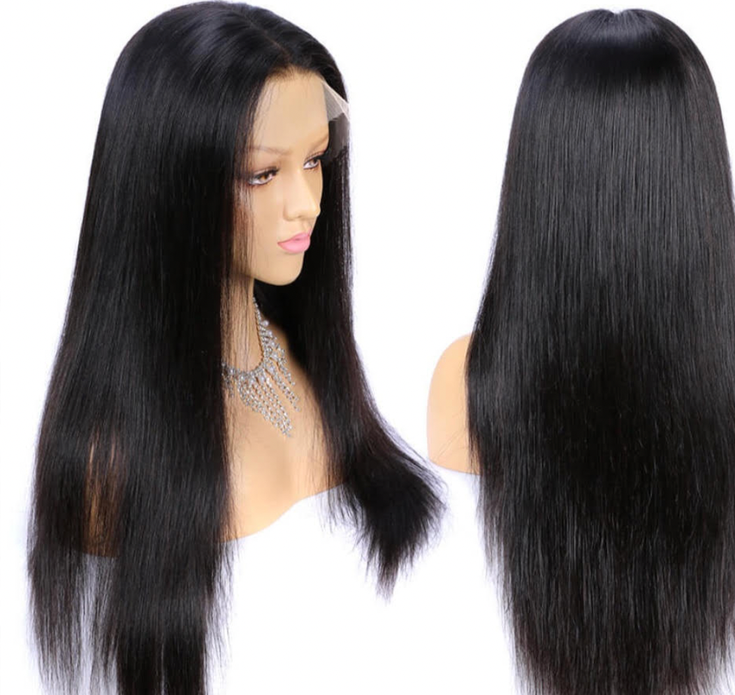 Straight human hair full lace wigs Transparent/HD