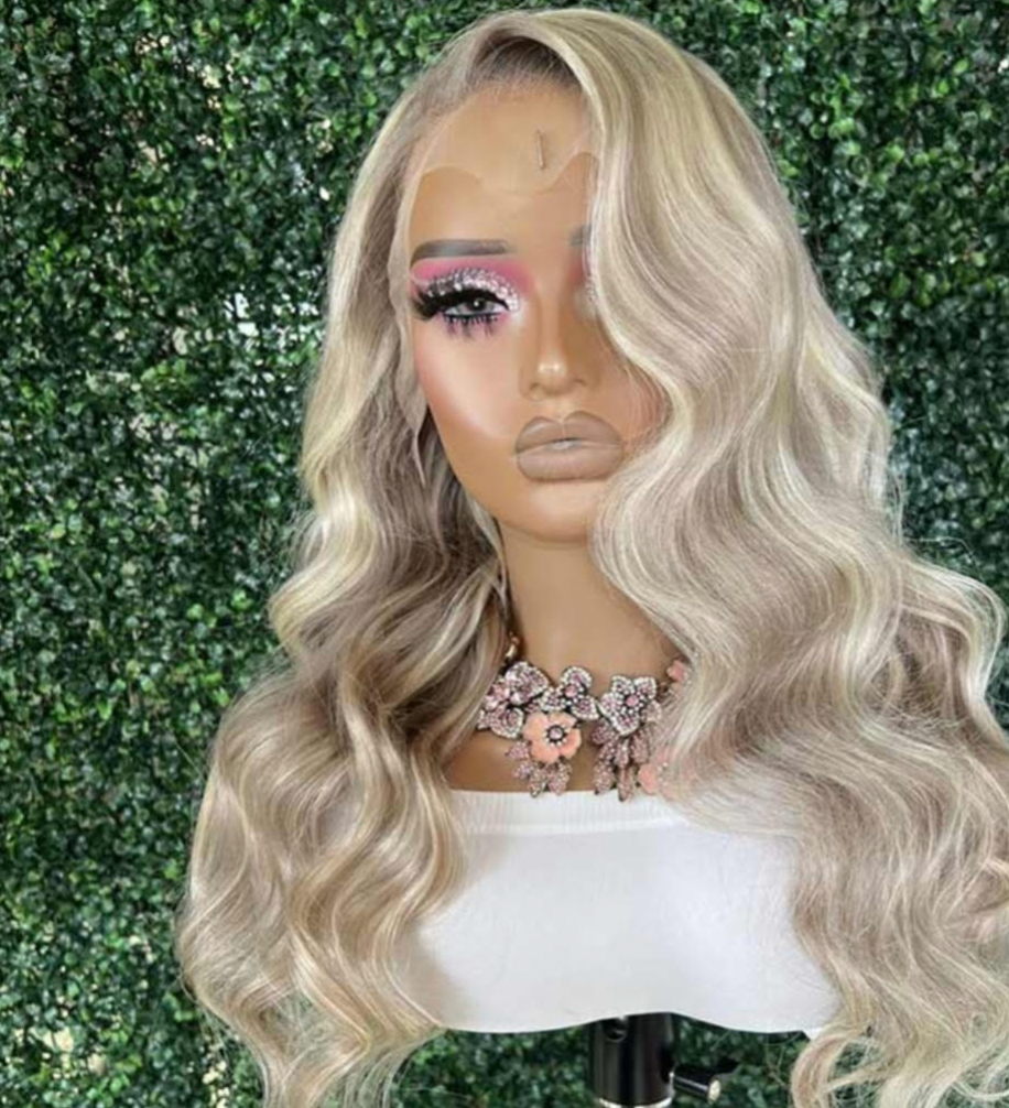 Blonde/Ash blonde human hair wig