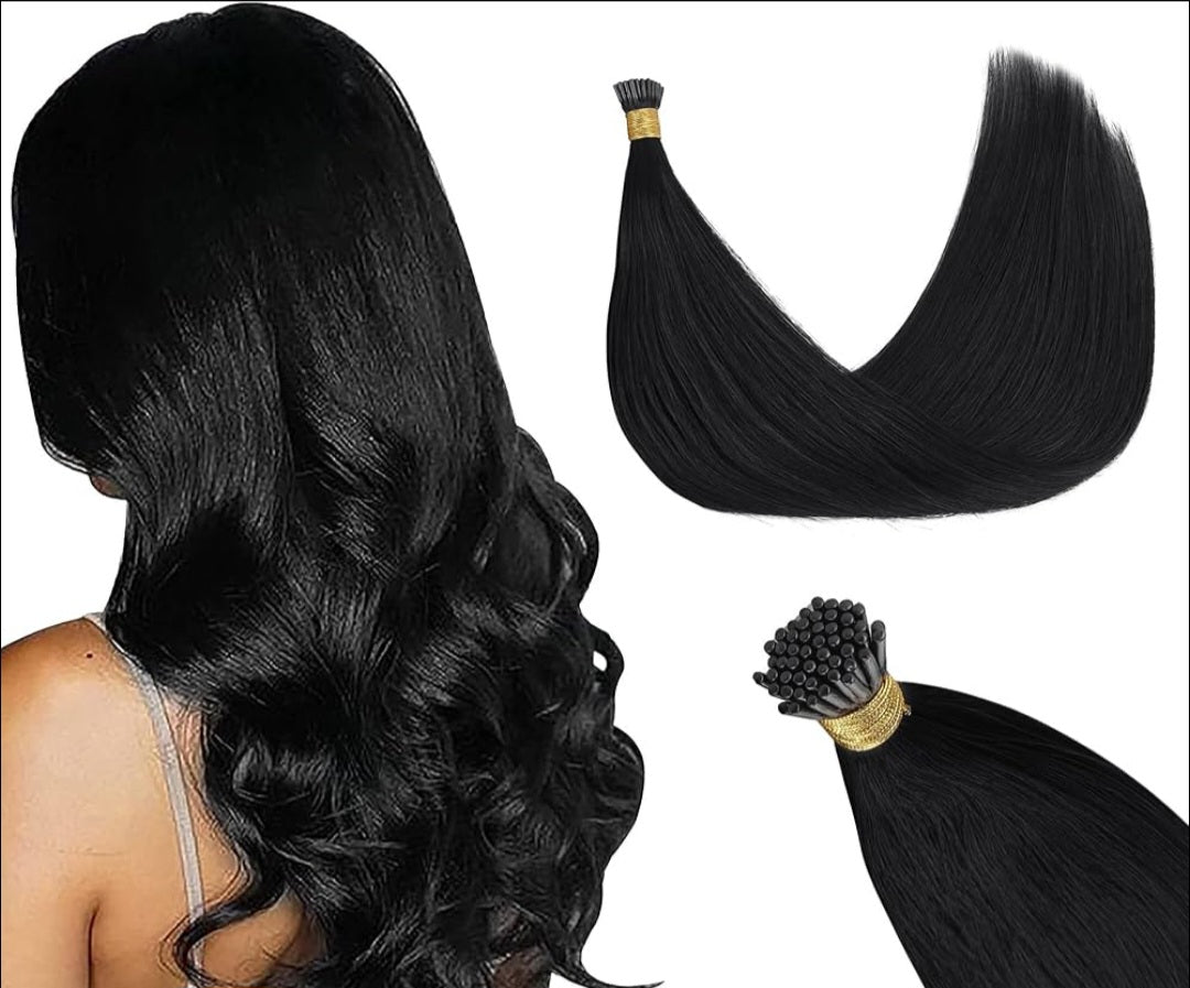 Indian Curly Natural Black I-Tip